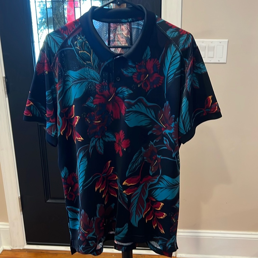 Bonobos Golf Large Black Tropical/ Floral Pattern.